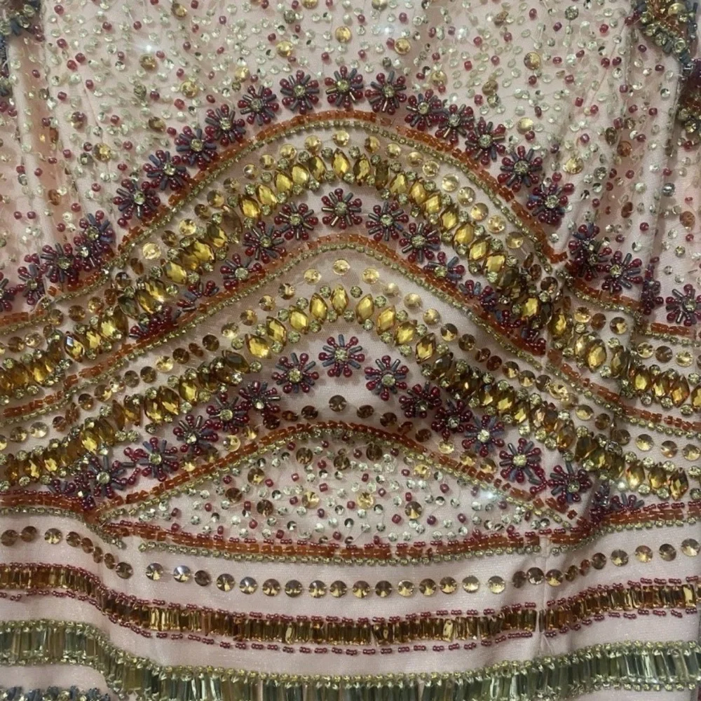 Rachel Allan Cocktail Size 16 Pink Gold Beaded Homecoming Party Dance Mini Dress - Picture 3 of 13